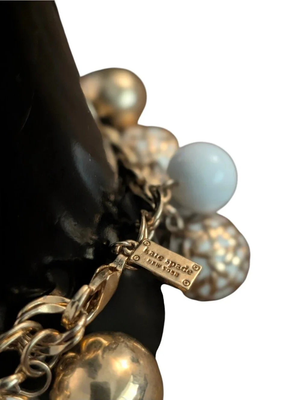 Kate Spade Set Wallflower Gold White Enamel Vintage Necklace Bracelet Earrings